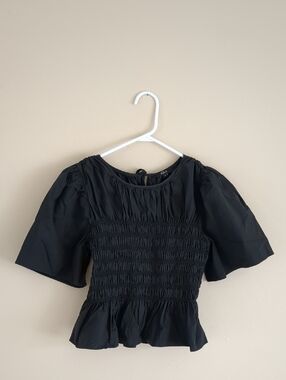 Medium Rails Rosie Black Top Smocking Shirt